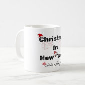 フェスティブなNYCクリスマス – 英語&イタリア語 コーヒーマグカップ (正面左)