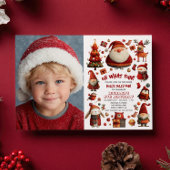 フェスティブなXmasの子供の誕生日パーティーの写真 招待状