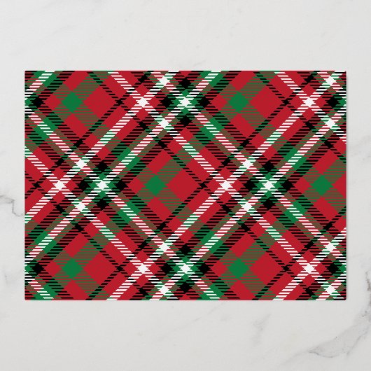 フェスティブガール クリスマスイラスト ストライプ写真 箔シーズンカード (裏面)