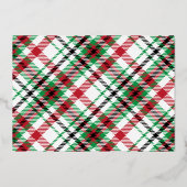 フェスティブガール クリスマスイラスト ストライプ写真 箔シーズンカード (裏面)