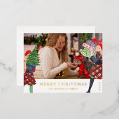 フェスティブガール クリスマス イラスト写真 箔シーズンポストカード (正面/裏面)