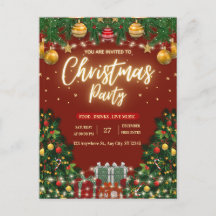 フェスティブクリスマスパーティー招待状