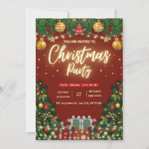 フェスティブクリスマスパーティー招待状