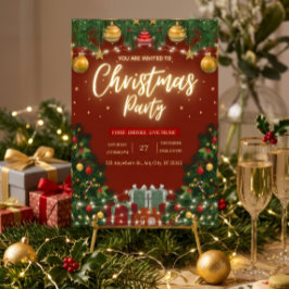 フェスティブクリスマスパーティー招待状 招待状