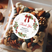 フェスティブグリーン クリスマス ブライダルシャワー ラウンドシール