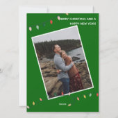 フェスティブグリーン メリー&ブライト フォト クリスマス カード (裏面)