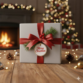 フェスティブシルバーグロークリスマスギフト ラッピングペーパー