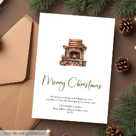 フェスティブスクリプトフォントの居心地の良いクリスマスグリーティングカード シーズンカード