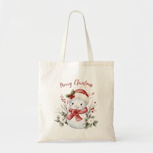 フェスティブスノーマンクリスマストートバッグ トートバッグ (正面)