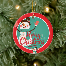 フェスティブスノーマンメリークリスマスリップバーム セラミックオーナメント