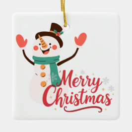 フェスティブスノーマンメリークリスマスリップバーム セラミックオーナメント