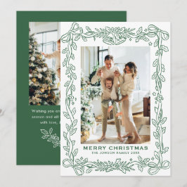 フェスティブセージグリーンのクリスマスリボン 2枚の写真 シーズンカード