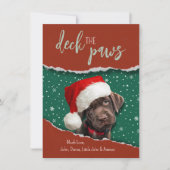 フェスティブチョコレートラブラドールサンタハットホリデーカード シーズンカード (正面)