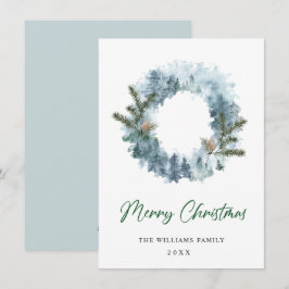 フェスティブヒイラギベリーのリース クリスマスの挨拶 シーズンカード