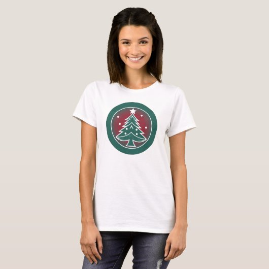 フェスティブファー: クリスマスの喜び Tシャツ (正面フル)