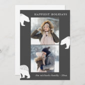 フェスティブベアーズツー写真クリスマスホリデー シーズンカード (正面/裏面)