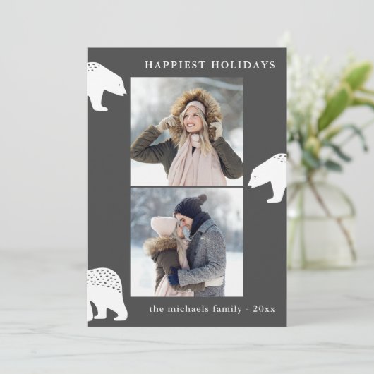 フェスティブベアーズツー写真クリスマスホリデー シーズンカード (スタンド正面)