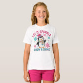 フェスティブペンギン キッズTシャツ – 雪と輝きの冬 Tシャツ (正面フル)