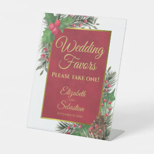 フェスティブホリー&パインホワイトクリスマス 結婚式の引出物 サイン