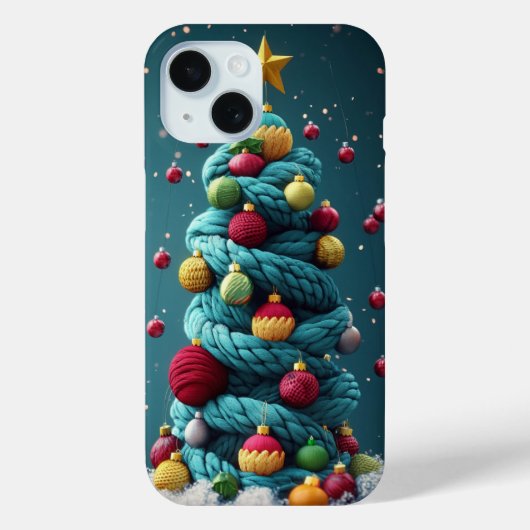 フェスティブヤーン クリスマスツリー グリーン レッド Case-Mate iPhoneケース (裏面)