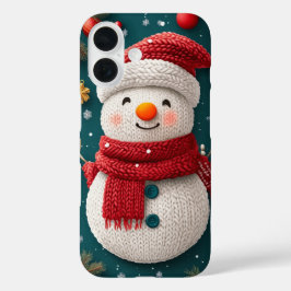 フェスティブ ウィンター ニット 雪だるま クリスマス iPhone 16ケース