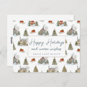 フェスティブ ウィンター ハウス ハッピー ホリデーズ リアルティ シーズンカード (正面/裏面)