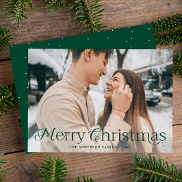 フェスティブ エレガンス グリーン メリークリスマス 写真 シーズンカード