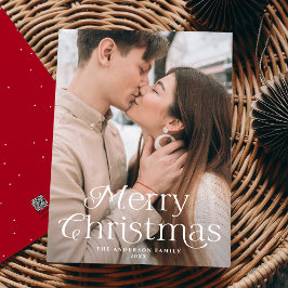フェスティブ エレガンス メリークリスマス 赤 写真 シーズンカード