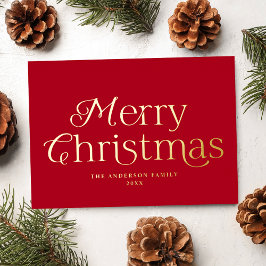 フェスティブ・エレガンス 赤い メリークリスマス ノンフォト 箔シーズンカード