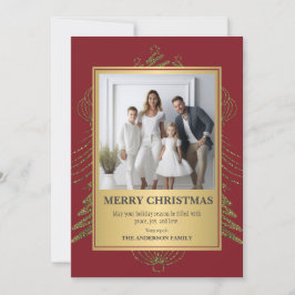 フェスティブ エレガンス: 赤と金色のフォト クリスマス