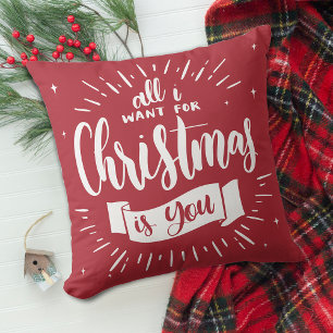 フェスティブ オール アイ ウォント フォー クリスマス イズ ユー レッド クッション