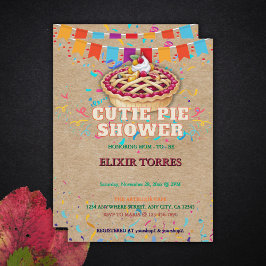 フェスティブ クラフト カティー パイ パーティー ベイビー シャワー 招待状