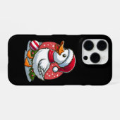 フェスティブ・グース・クリスマス - おもしろホリデー・ギャグ・ギフト iPhoneケース (裏面横)