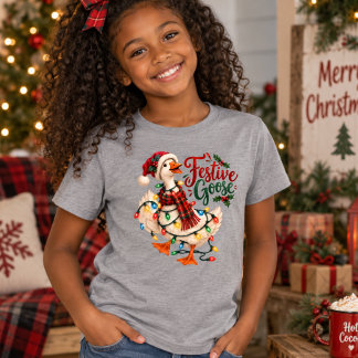 フェスティブ・グース・クリスマス Tシャツ