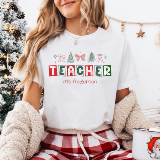 フェスティブ コケット クリスマス先生 Tシャツ