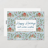 フェスティブ コージー キャビン ハッピー ホリデー リアルティ シーズンカード (正面/裏面)