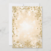 フェスティブ ゴールド スパークル エレガント ウィンター ウェディング 招待状 (裏面)