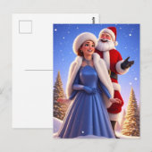 ❄️ フェスティブ サンタとスネグーラチカの冬の物語 🎄 ポストカード (正面/裏面)