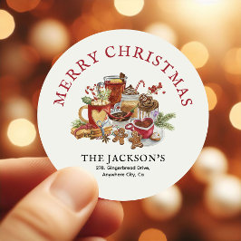 フェスティブ・スイートトリーツ クリスマス 返信先住所 ラウンドシール