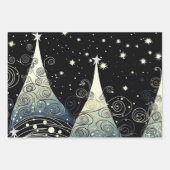 フェスティブ・トワイライト・クリスマスツリー ラッピングペーパーシート (正面3)