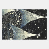 フェスティブ・トワイライト・クリスマスツリー ラッピングペーパーシート (正面2)