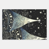 フェスティブ・トワイライト・クリスマスツリー ラッピングペーパーシート (正面)