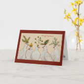 フェスティブ・ドーブのクリスマスカード カード (黄色い花)