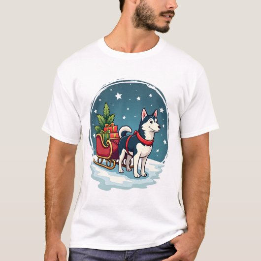 フェスティブ・ハスキー・ライド Tシャツ (正面)