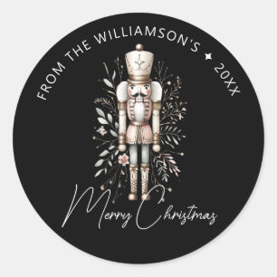 フェスティブ ピンクゴールド ナッツクラッカー クリスマス ダーク ラウンドシール