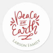 フェスティブ ピース オン アース クリスマス ステッカー (正面)