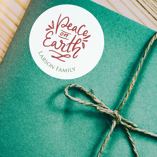 フェスティブ ピース オン アース クリスマス ステッカー