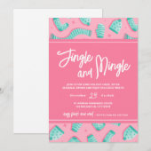 フェスティブ ファン ピンク ジングル ミンゲル ホリデー パーティ シーズンカード (正面/裏面)