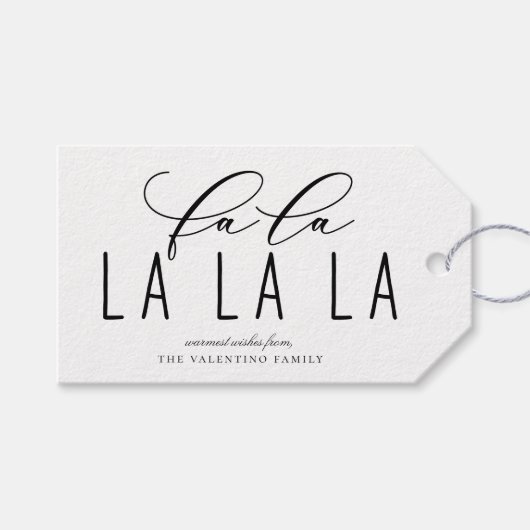 フェスティブ ファ ラ ラ ゴールデン ポルカ ドット ホリデー ギフトタグ (正面(横))