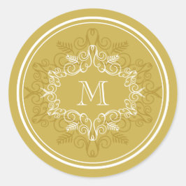 フェスティブ フォリアージ デコ フレーム モノグラム クラッシィ ホリデー ラウンドシール